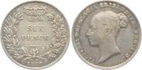 6 Pence/ Sixpence 1839 Großbritannien Queen Victoria (1837-1901) ss/vz