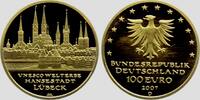Deutschland 100 Euro 2007 D 1/2 Unze Goldmünze - Hansestadt Lübeck st mit Box + Echtheitszertifikat