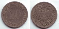 Kaiserreich 10 Pfennig Kursmünze - großer Adler -