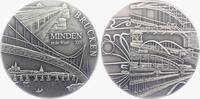 Minden Silbermedaille Brücken bei Minden über die Weser - Eisenbahn - Auto - Kutsche -