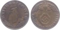 Drittes Reich 1 Reichspfennig 1 Reichspfennig - mit Hakenkreuz -