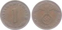 Drittes Reich 1 Reichspfennig 1 Reichspfennig - mit Hakenkreuz -