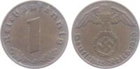 Drittes Reich 1 Reichspfennig 1 Reichspfennig - mit Hakenkreuz -