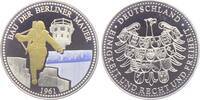Deutschland - BRD Silbermedaille Medaille - Bau der Berliner Mauer - Soldat - mit Goldveredelung -