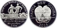 Papua Neuguinea 5 Kina Fussball WM 2014 in Brasilien - 2 Spieler - WM-Slogan -