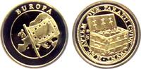 Deutschland - BRD Goldmedaille Kostbarkeiten in Gold - Schätzkästchen - Europafahne -