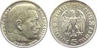 Drittes Reich 5 Mark 5 Mark Hindenburg mit Reichsadler -