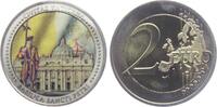 Vatikan 2 Euro farbig 2 Euro mit Farbapplikation - Basilica St. Peter - mit SRH-Echtheitszertifikat -