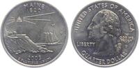 USA 1/4 Dollar - Quarter Statehood Maine - Leuchtturm - Boote -