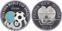 Papua Neuguinea 5 Kina Fussball WM 2014 in Brasilien - Erdkugel und Fussball -