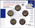 5 x 2 Euro 2021 ADFGJ Deutschland Gedenkmünzensatz Sachsen-Anhalt - Magdeburger Dom - Prägestätten: A D F G J st im Blister