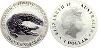 Australien 1 Dollar Salzwasserkrokodil - 1 Silberunze -