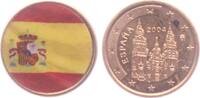 Spanien 1 Cent farbig 1 Cent mit spanischer Flagge -