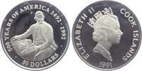 Cook Inseln 10 Dollars 500 Jahre Amerika - James Cook - Entdecker -
