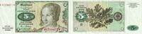 BRD 1980 Banknote - 5 Mark - Bettina von Arnim - Kn-Nr. rot - 7-stellig B/W II-III