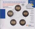 Deutschland - BRD 5 x 2 Euro im Folder 2020 ADFGJ Deutsche Bundesländer - Brandenburg - Schloss Sanssouci - 5 x 2 Euro im Blister st im Folder / ...