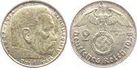 Drittes Reich 2 Reichsmark Hindenburg -