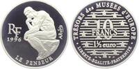 10 Francs - 1,5 Euro 1996 Frankreich Le Penseur - Der Denker - Auguste Rodin - 10 Francs = 1,5 Euro PP - in Kapsel