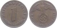 Drittes Reich 1 Reichspfennig 1 Reichspfennig - mit Hakenkreuz -