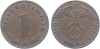 Drittes Reich 1 Reichspfennig 1 Reichspfennig - mit Hakenkreuz -