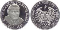 Deutschland - BRD Silbermedaille Bundeskanzler Ludwig Erhard (1963-1966) - mit MDM-Echtheitszertifikat -
