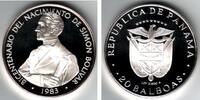 20 Balboas 1983 Panama Simon Bolivar PP in Münzbox mit Zertifikat