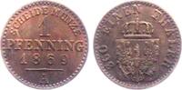 1 Pfennig 1869 A Preussen König Wilhelm I. (1861-1888) st