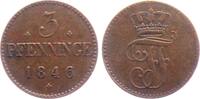 Mecklenburg - Schwerin 3 Pfennig Friedrich Franz II. (1842-1883) -