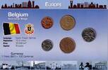 Belgien KMS - 76,50 Francs Kursmünzensatz Belgien - versch. Jahre - 5 Werte - 1 Cent. - 50 Francs -