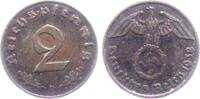 Drittes Reich 2 Reichspfennig 2 Reichspfennig - mit Hakenkreuz -