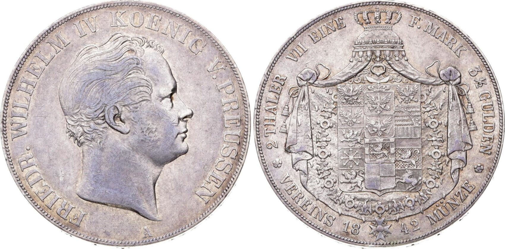 Brandenburg-Preußen Doppeltaler 1842 A Friedrich Wilhelm IV. 1840-1861 ...