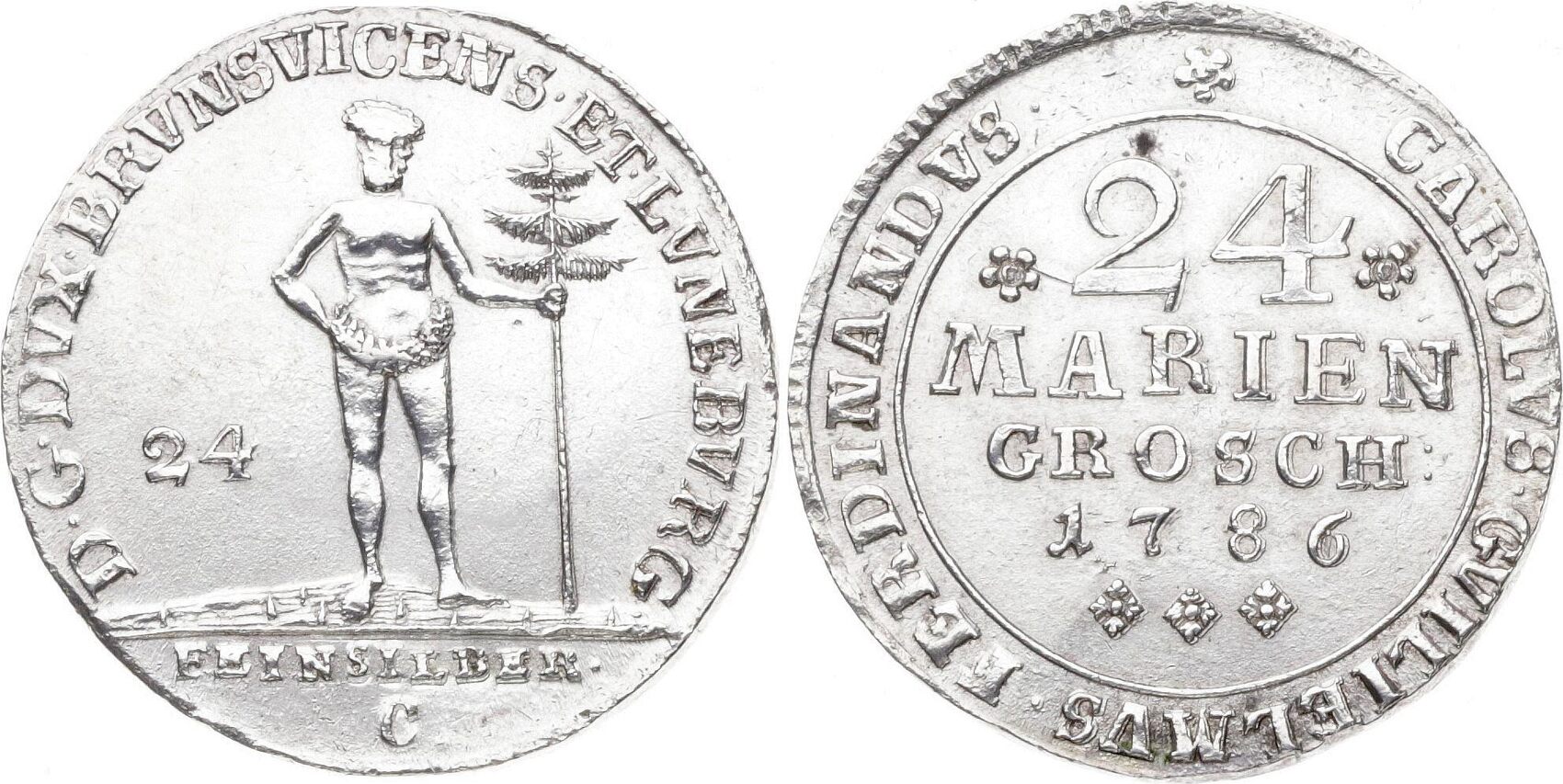 BraunschweigWolfenbüttel 24 Mariengroschen 1786 C Karl Wilhelm