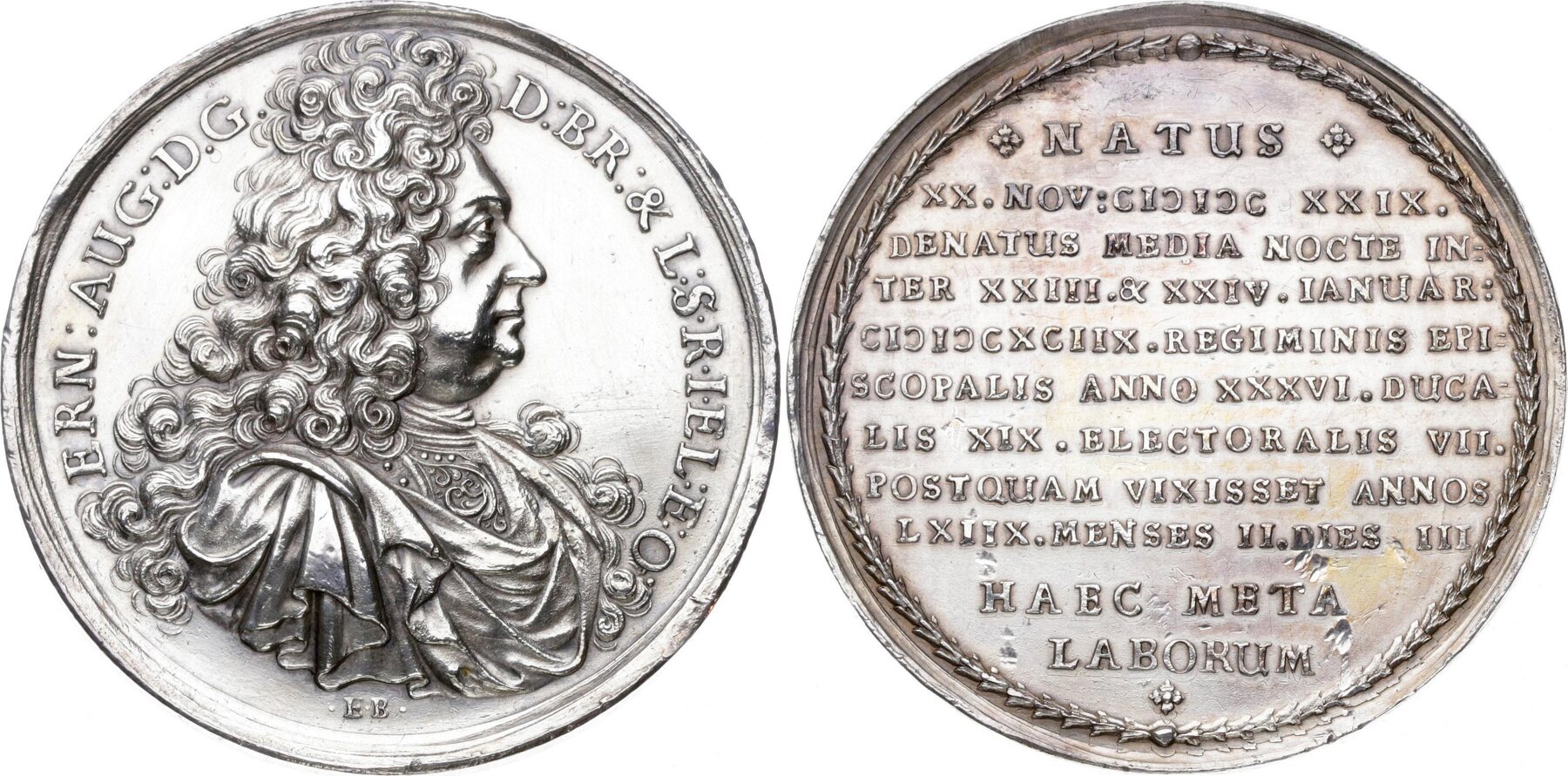 Braunschweig-Calenberg-Hannover Silbermedaille 1698 Ernst August 1679 ...