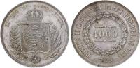 Brasilien 1000 Reis 1859 Pedro II. 1831-1889. Vorzüglich-Stempelglanz