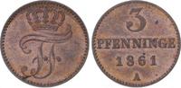 Mecklenburg-Schwerin 3 Pfennig Friedrich Franz II. 1842-1883.