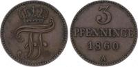 Mecklenburg-Schwerin 3 Pfennig Friedrich Franz II. 1842-1883.