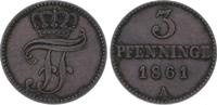 Mecklenburg-Schwerin 3 Pfennig Friedrich Franz II. 1842-1883.