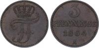Mecklenburg-Schwerin 3 Pfennig Friedrich Franz II. 1842-1883.