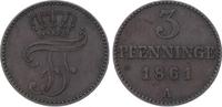 Mecklenburg-Schwerin 3 Pfennig Friedrich Franz II. 1842-1883.