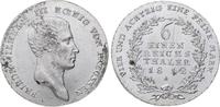 Brandenburg-Preußen 1/6 Taler 1812 A Friedrich Wilhelm III. 1797-1840. Minimal justiert, kleine Flecken, fast Stempelglanz