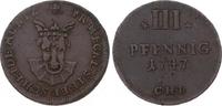Mecklenburg-Strelitz 3 Pfennig Adolf Friedrich III. 1708-1752.