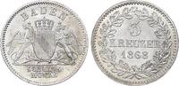 Baden-Durlach 3 Kreuzer Friedrich I. 1852-1907.