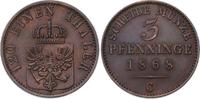 Brandenburg-Preußen 3 Pfennig Wilhelm I. 1861-1888.