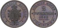 Sachsen-Albertinische Linie 2 Pfennig Johann 1854-1873.