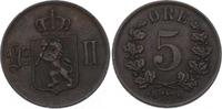Norwegen 5 Öre 1 Oscar II. 1872-1905.