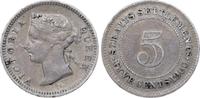 Malaysia-Straits Settlements 5 Cents 1900 Victoria 1837-1901. Sehr schön-vorzüglich