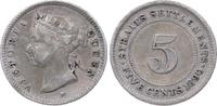 Malaysia-Straits Settlements 5 Cents Victoria 1837-1901. -