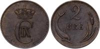 Dänemark 2 Öre 1 1881 Christian IX. 1863-1906. Vorzüglich
