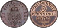 Brandenburg-Preußen 3 Pfennig Wilhelm I. 1861-1888. -