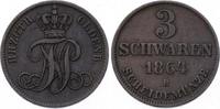Oldenburg 3 Schwaren 1864 B Nicolaus Friedrich Peter 1853-1900. Sehr schön